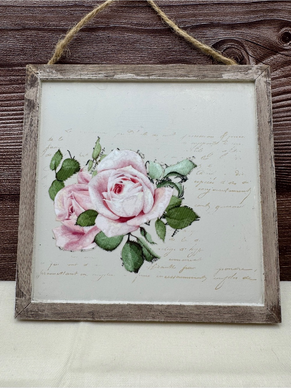 Pink Rose Farmhouse Wall Decor